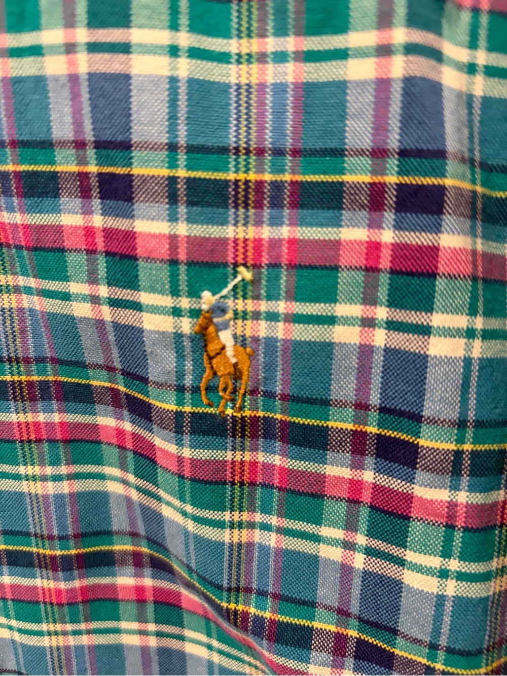 Ralph Lauren Men’s Large Classic Fit Plaid Button Down Shirt Multicolor - Picture 5 of 7